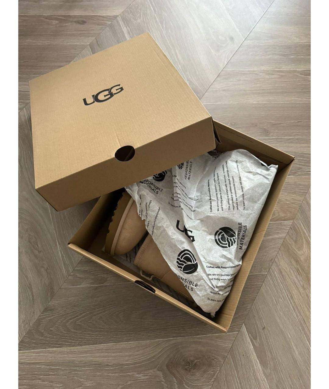 UGG AUSTRALIA Бежевые ботинки, фото 4