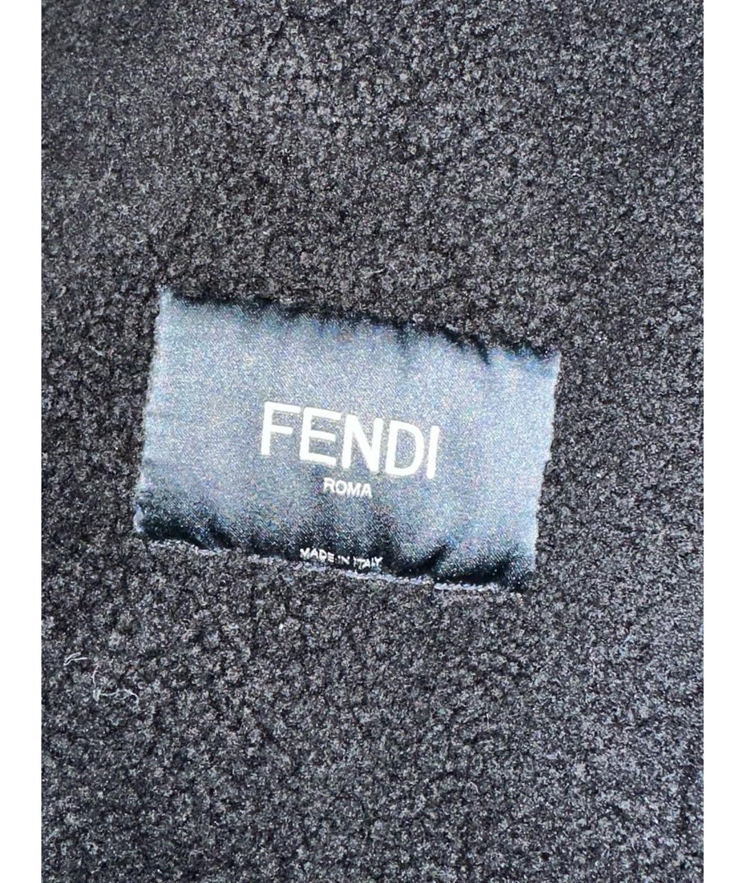 FENDI Черная кожаная дубленка, фото 5