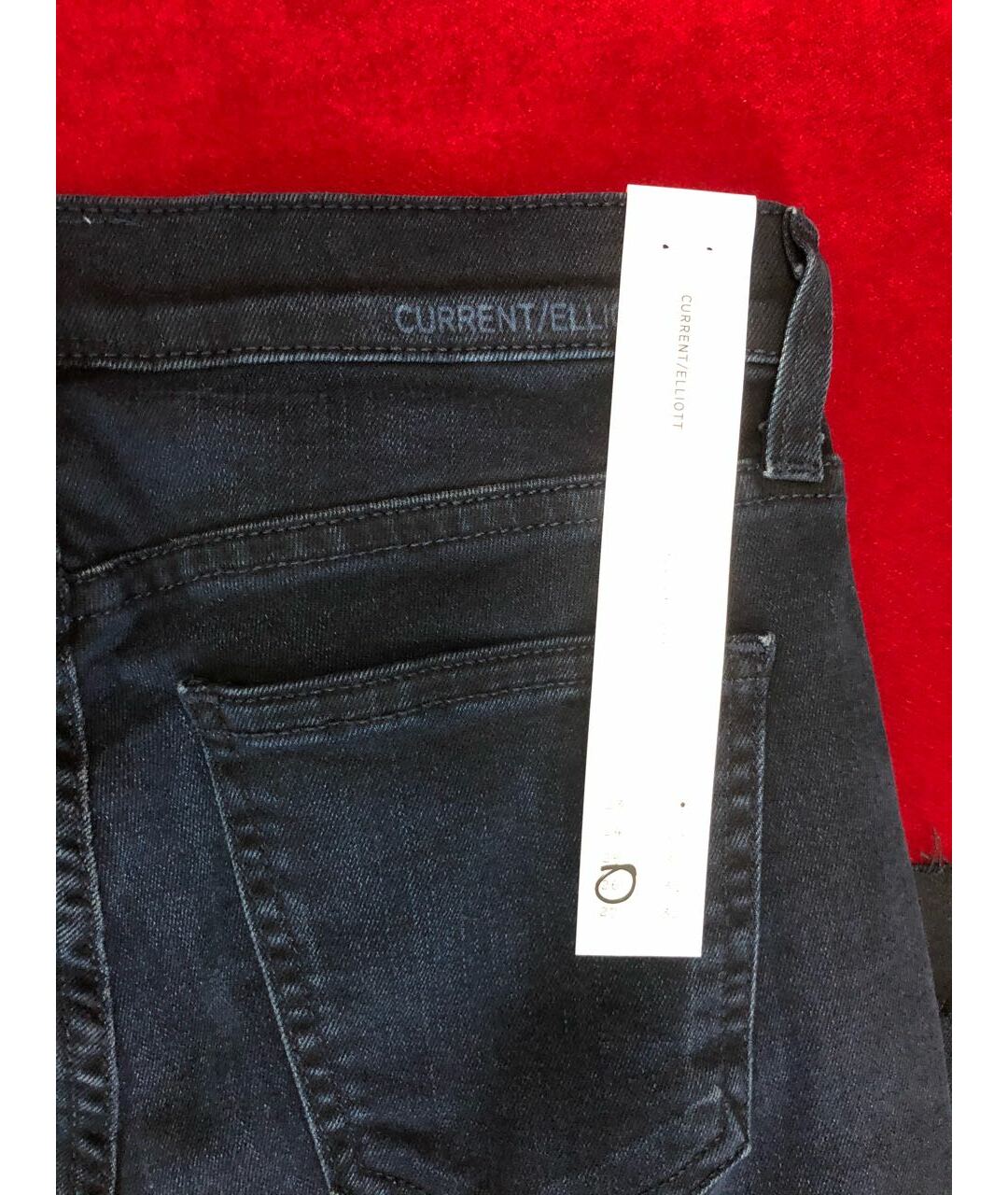CURRENT/ELLIOTT Темно-синие хлопко-эластановые джинсы слим, фото 6