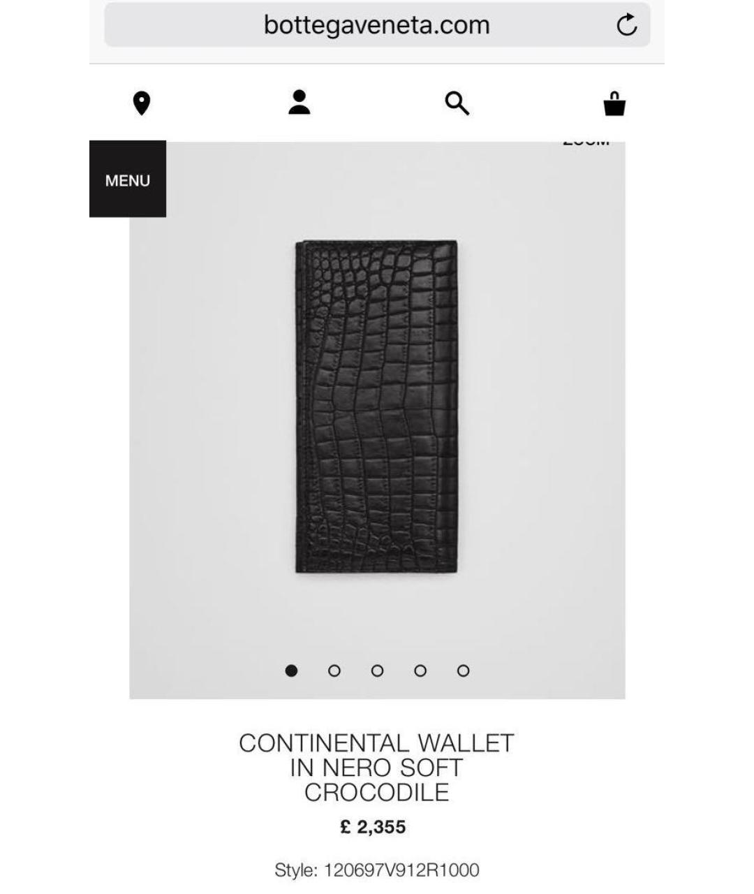 BOTTEGA VENETA Темно-синий кошелек из экзотической кожи, фото 7