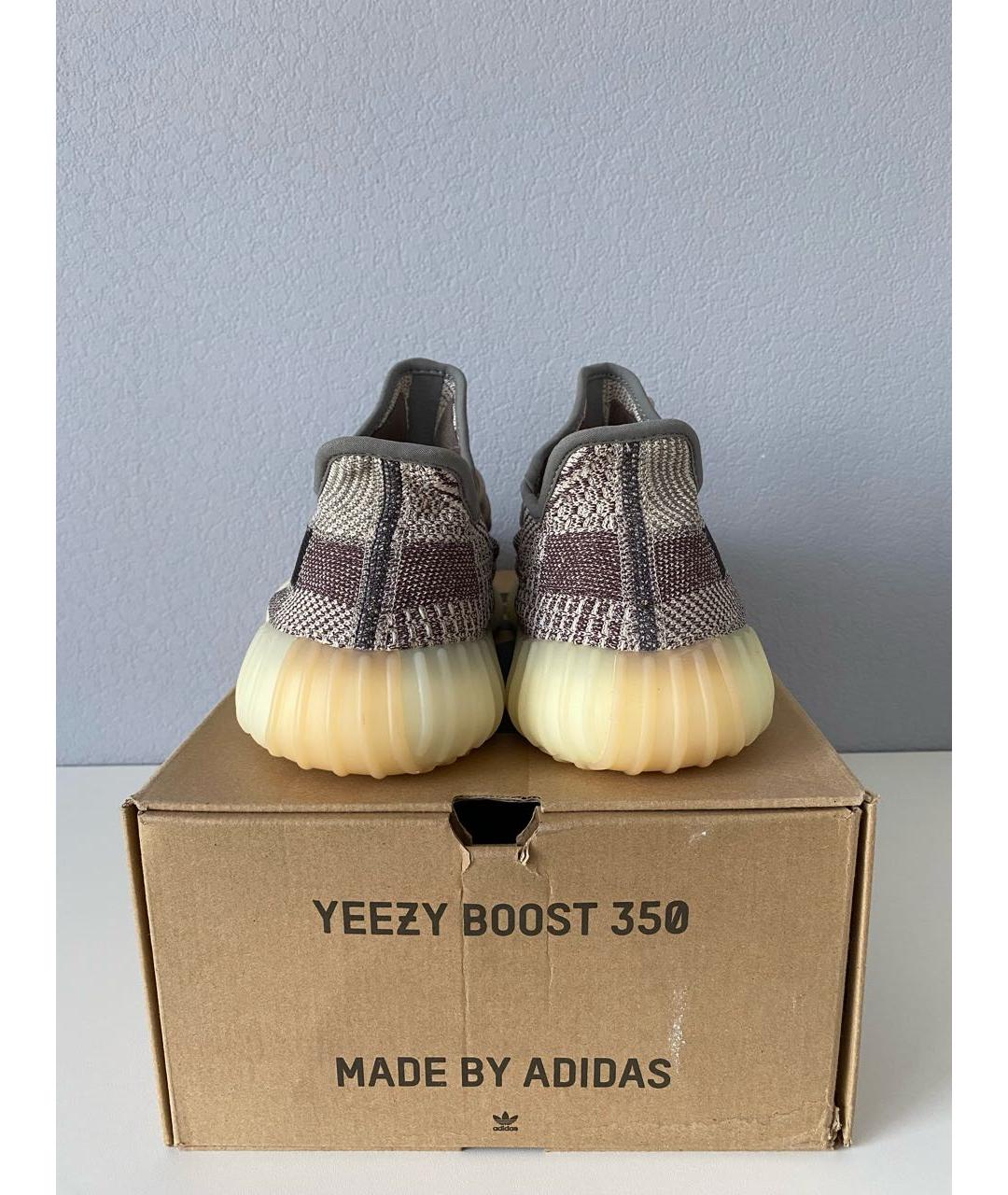 ADIDAS YEEZY Серые текстильные низкие кроссовки / кеды, фото 5