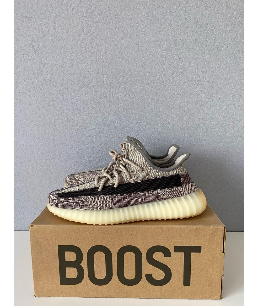 ADIDAS YEEZY Серые текстильные низкие кроссовки / кеды, фото 3