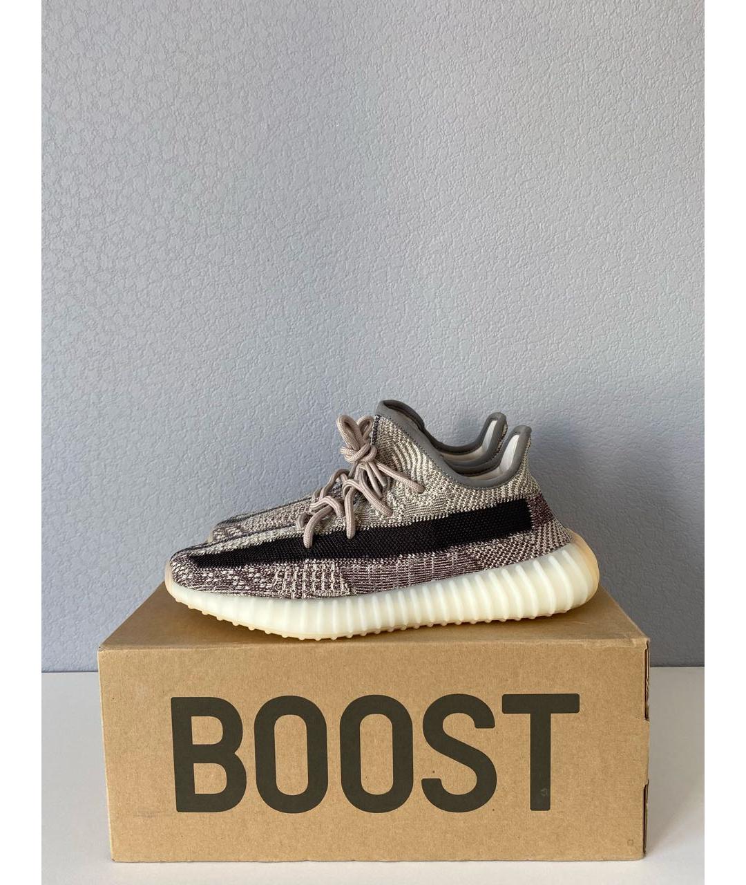 ADIDAS YEEZY Серые текстильные низкие кроссовки / кеды, фото 3