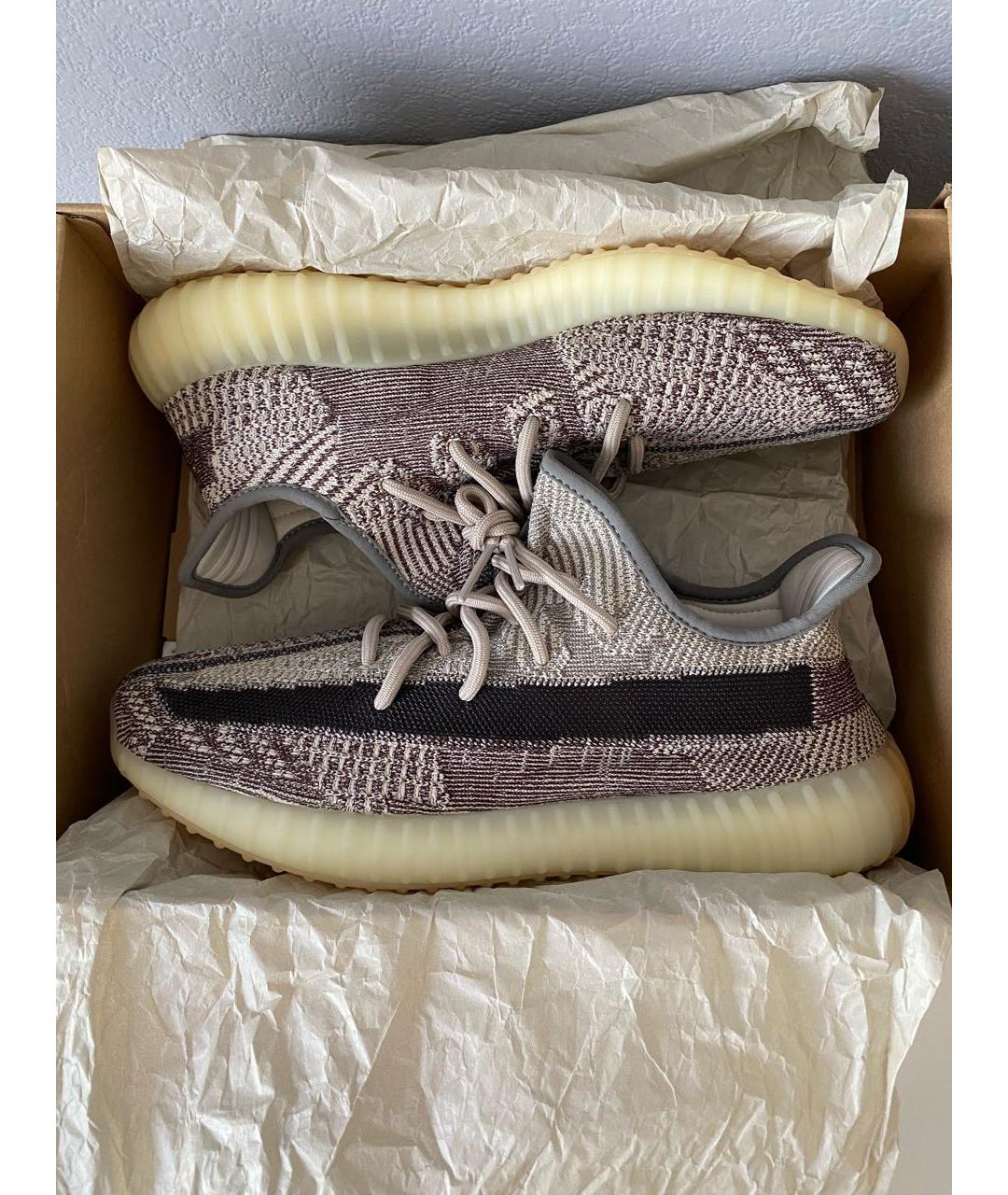 ADIDAS YEEZY Серые текстильные низкие кроссовки / кеды, фото 2