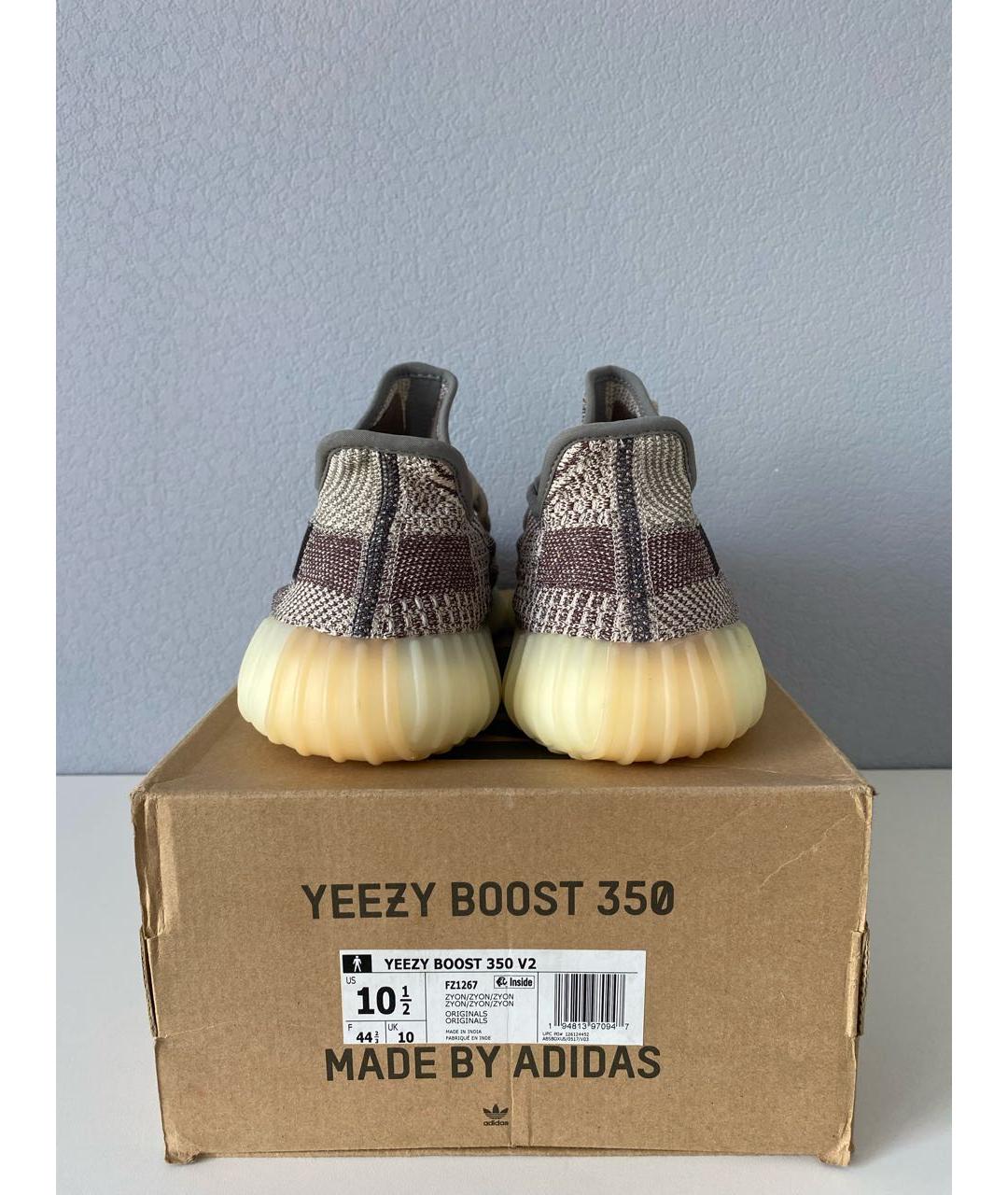 ADIDAS YEEZY Серые текстильные низкие кроссовки / кеды, фото 7