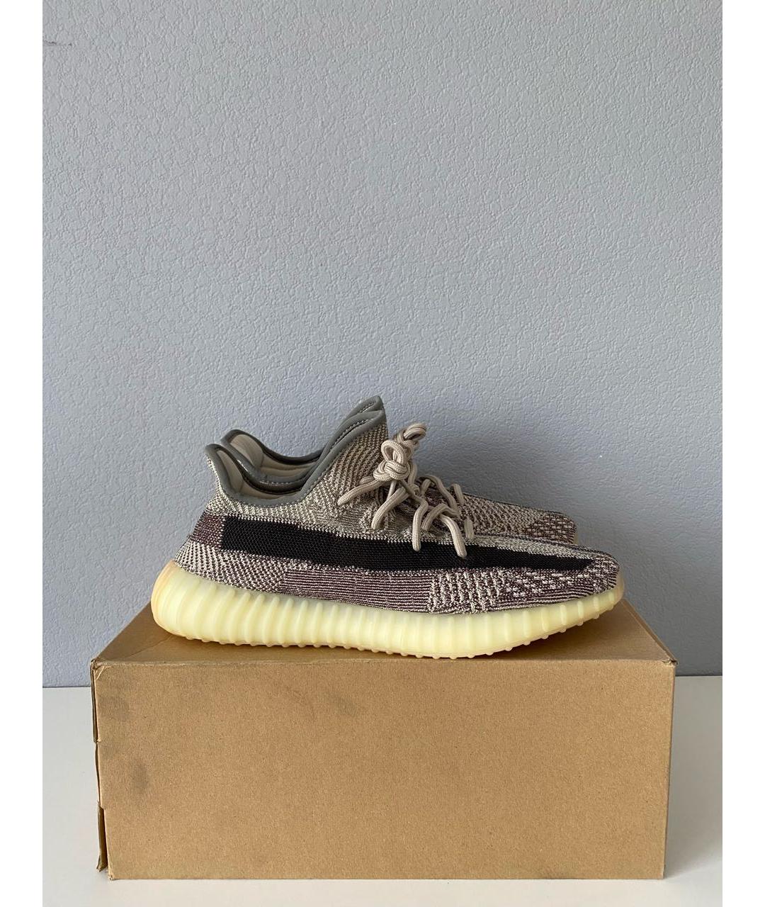 ADIDAS YEEZY Серые текстильные низкие кроссовки / кеды, фото 4