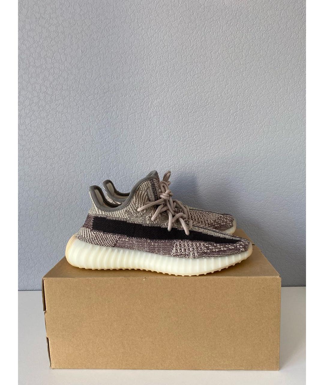 ADIDAS YEEZY Серые текстильные низкие кроссовки / кеды, фото 4