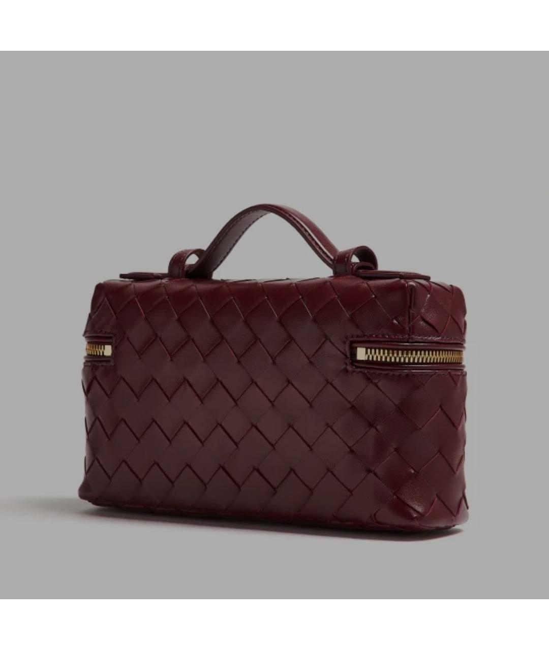 BOTTEGA VENETA Бордовая кожаная сумка через плечо, фото 3