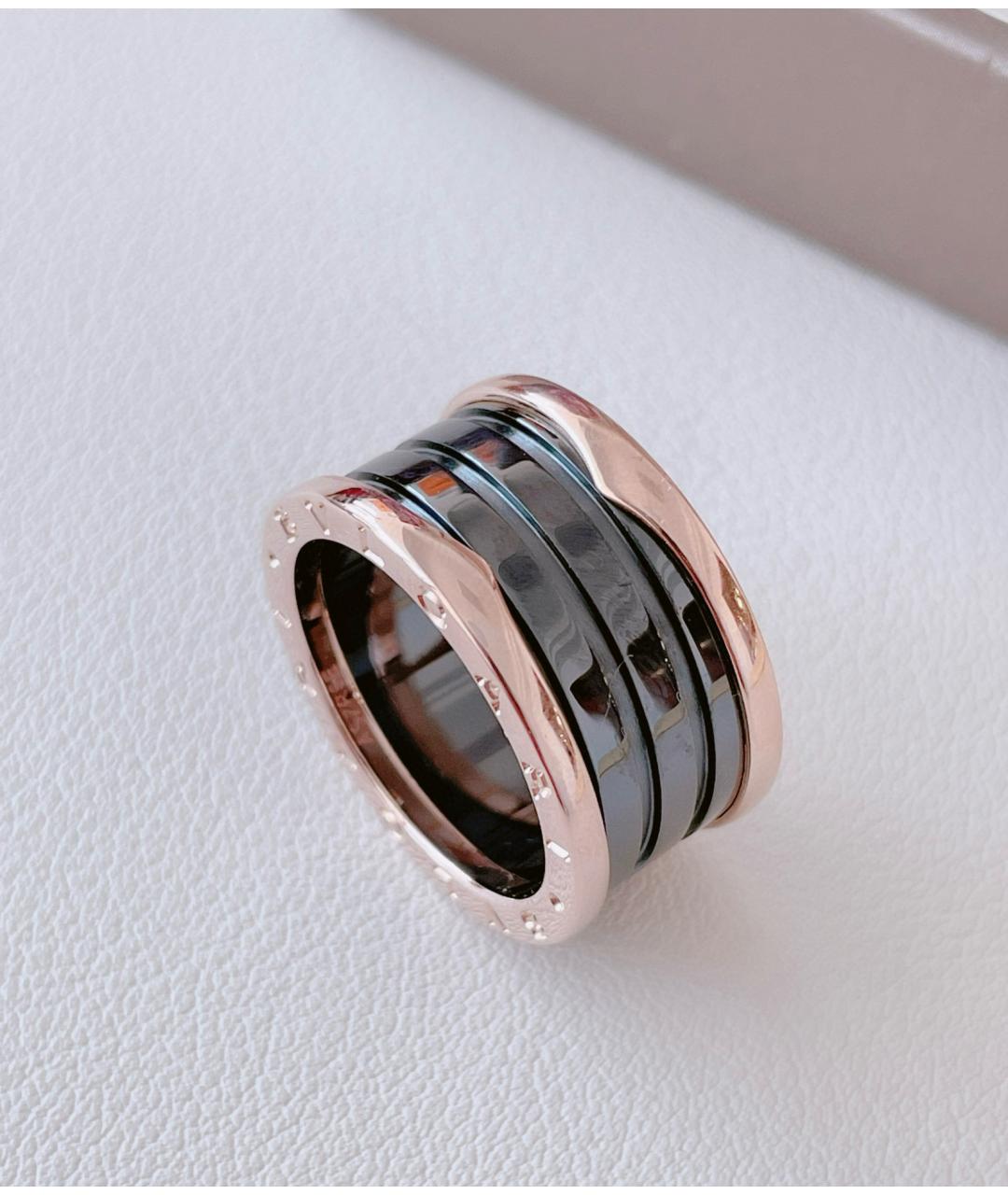 BVLGARI Черное кольцо из розового золота, фото 3