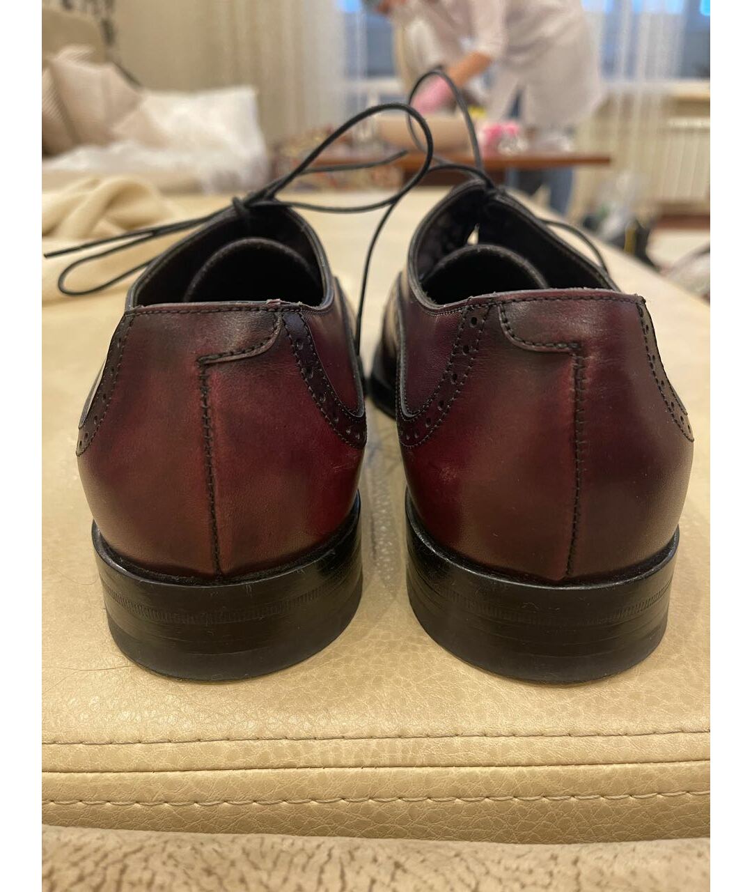 CANALI Бордовые кожаные туфли, фото 2