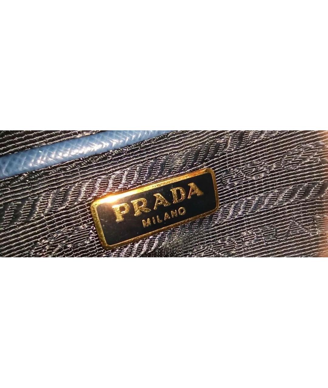 PRADA Темно-синяя кожаная сумка через плечо, фото 5