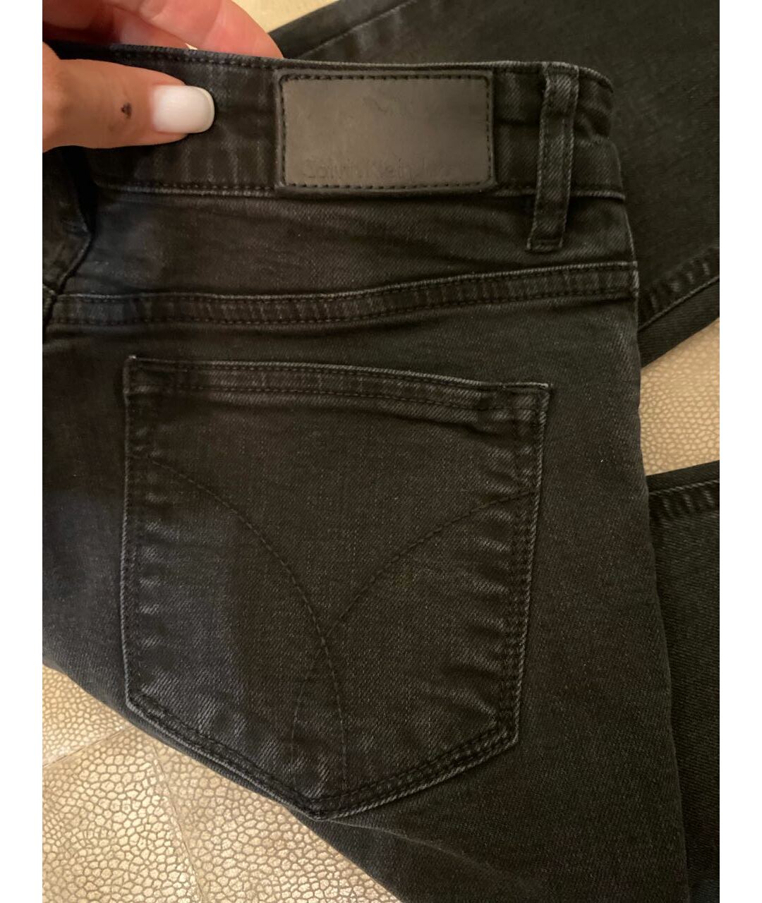 CALVIN KLEIN JEANS Черные хлопковые джинсы слим, фото 4