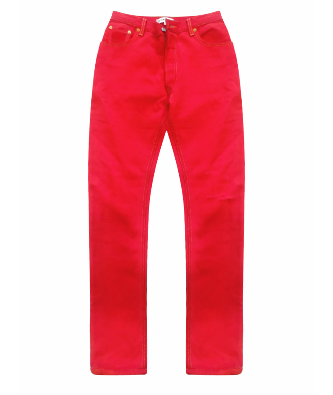 RE/DONE Красные хлопковые джинсы слим, фото 1