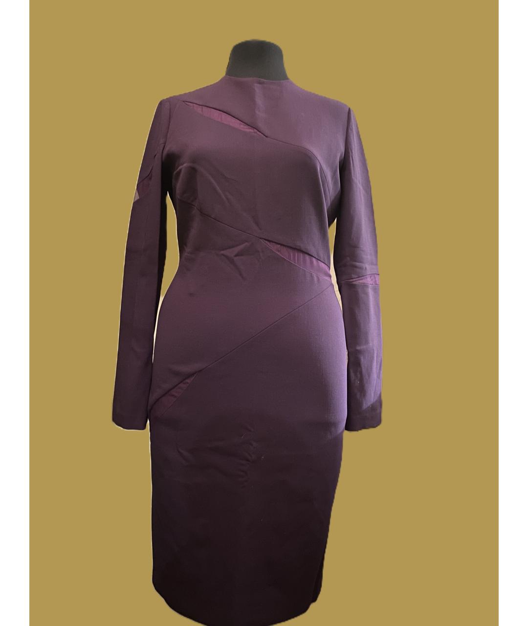 EMILIO PUCCI Фиолетовое шерстяное коктейльное платье, фото 10