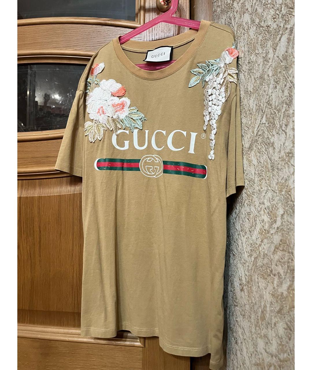 GUCCI Хаки футболка, фото 2