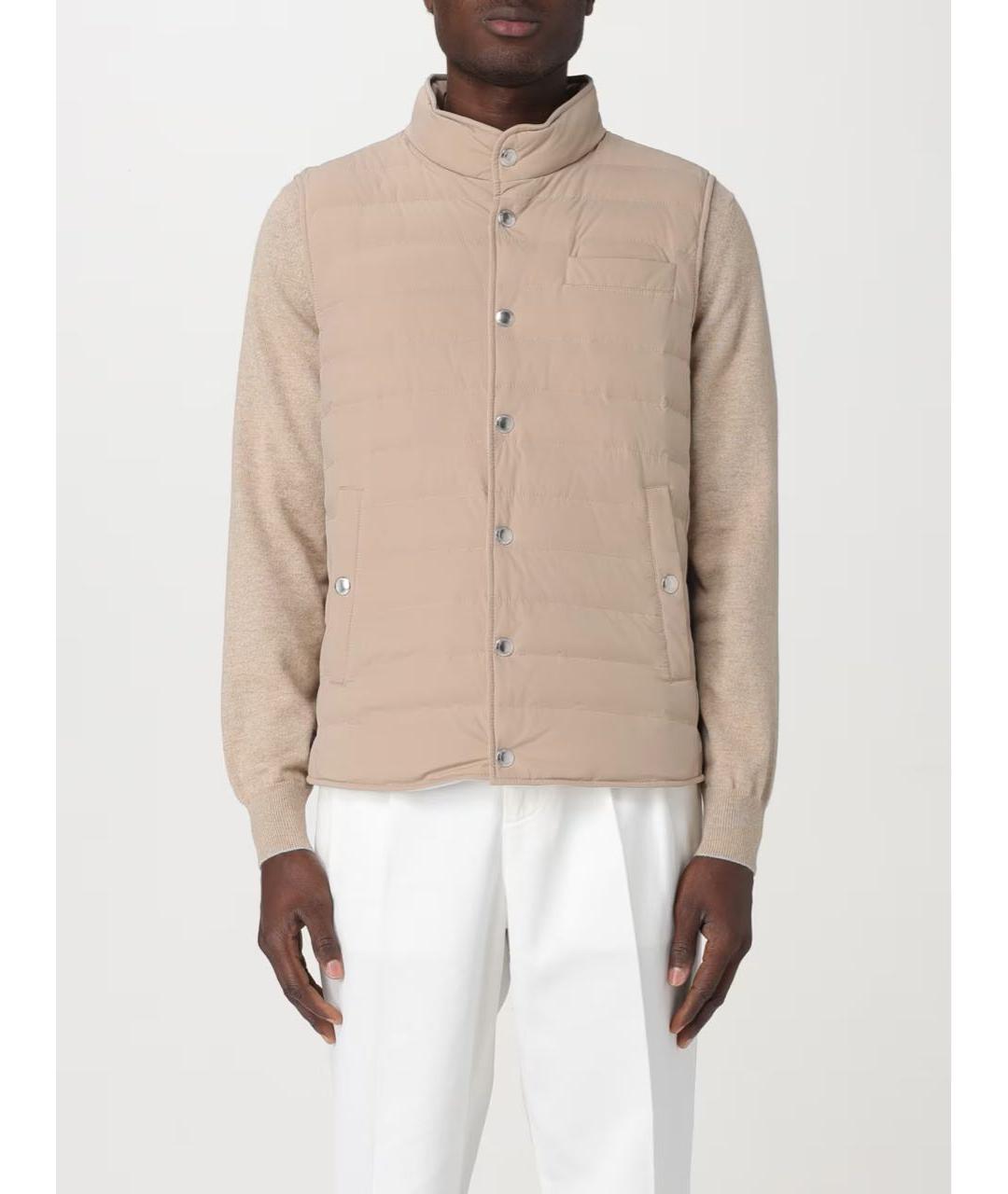 BRUNELLO CUCINELLI Бежевый полиамидовый жилет, фото 2