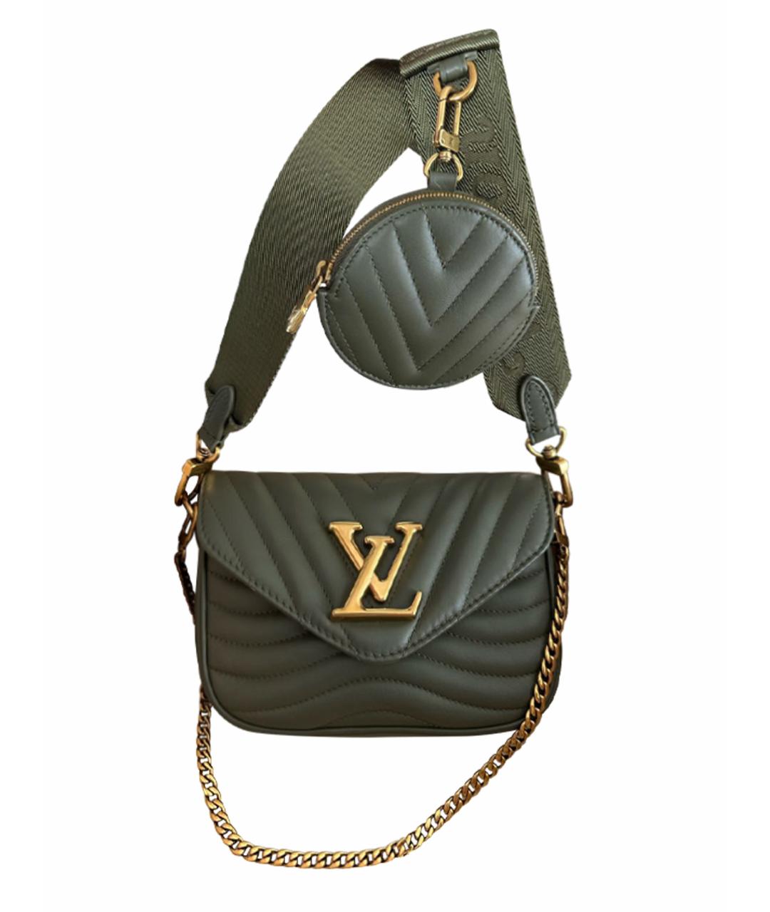 LOUIS VUITTON Хаки кожаная сумка через плечо, фото 1