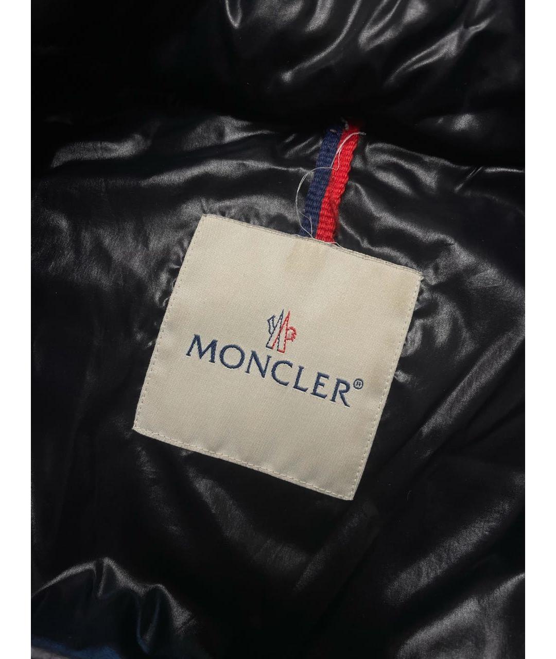 MONCLER Черный полиуретановый пуховик, фото 3