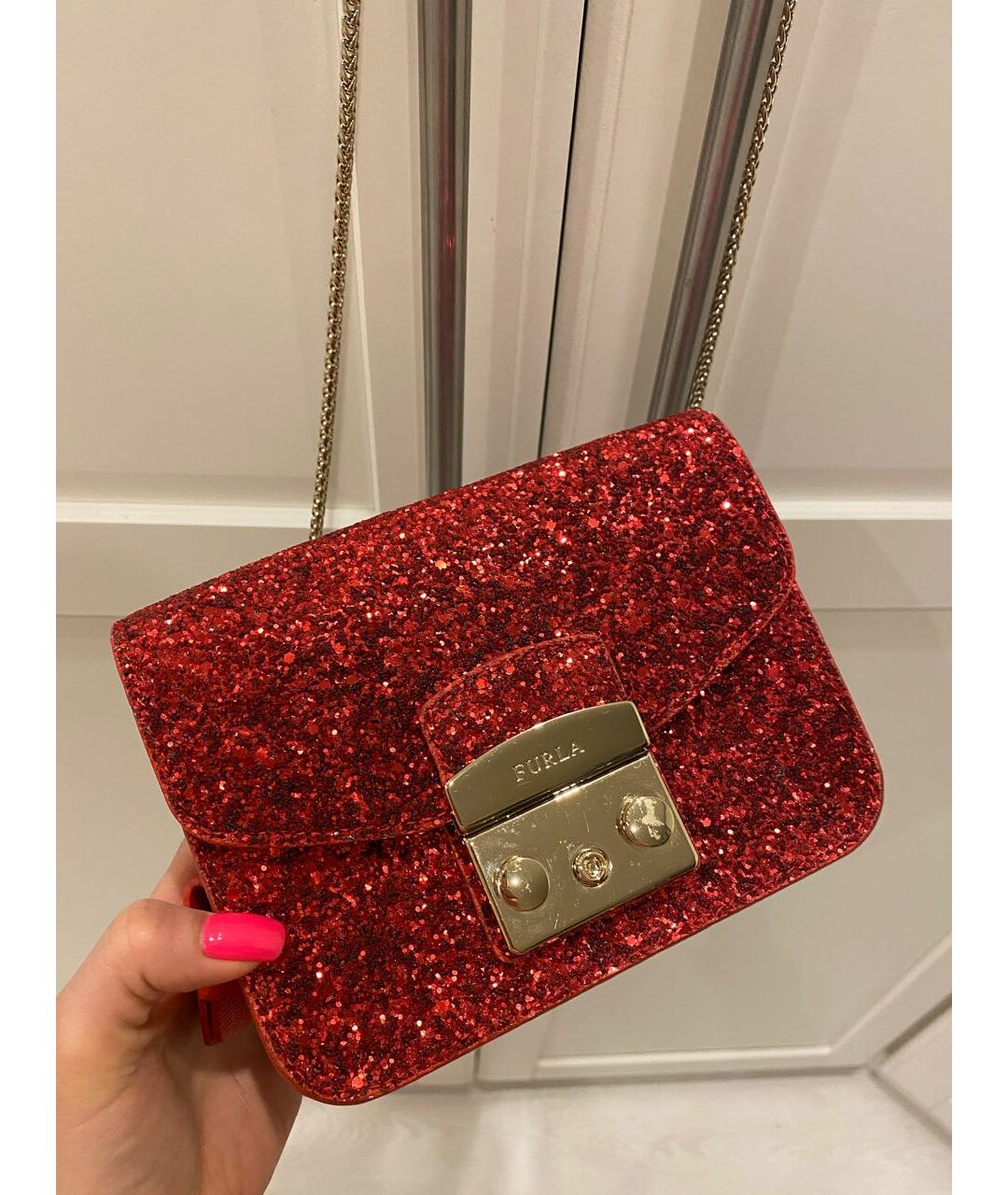 FURLA Красная кожаная сумка тоут, фото 6