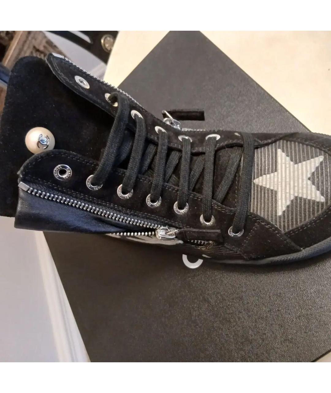 CHANEL Черные замшевые кеды, фото 4