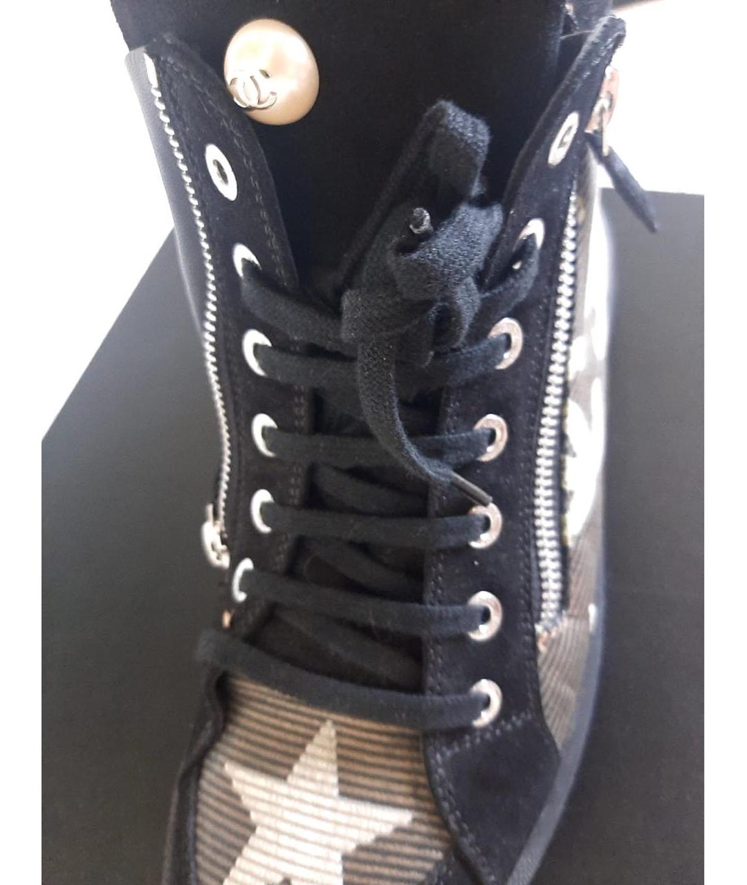 CHANEL Черные замшевые кеды, фото 2