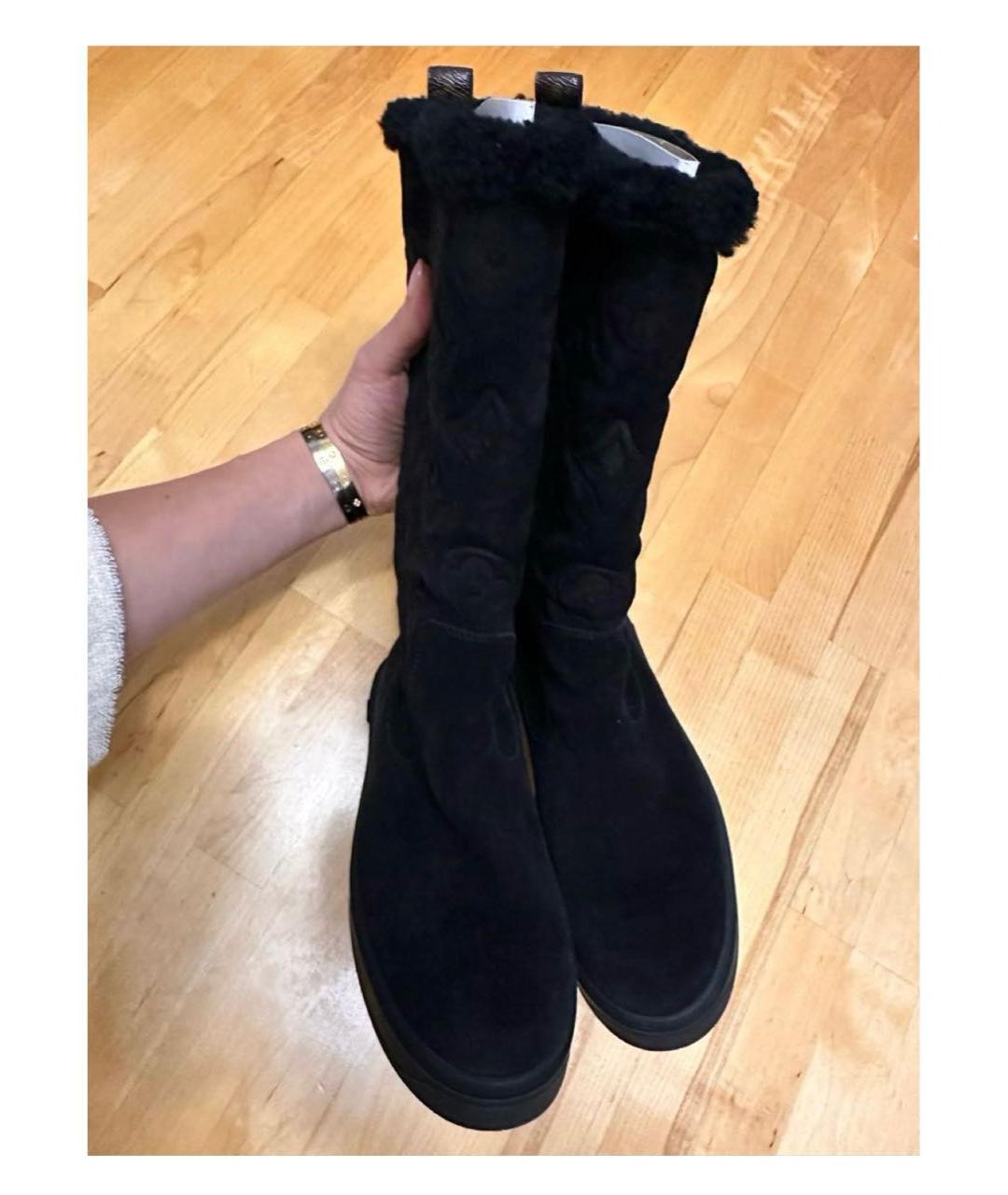 LOUIS VUITTON Темно-синие замшевые сапоги, фото 2