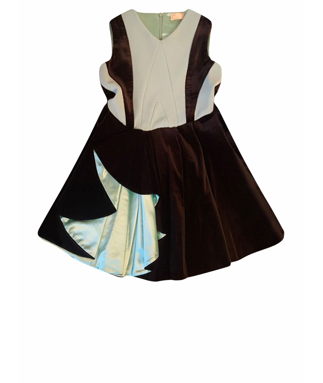 ELISABETTA FRANCHI Бирюзовое бархатное вечернее платье, фото 1