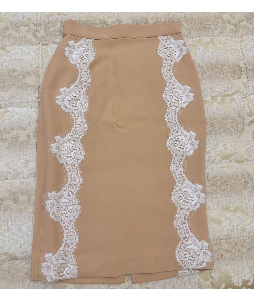 DOLCE&GABBANA Бежевая юбка миди, фото 5