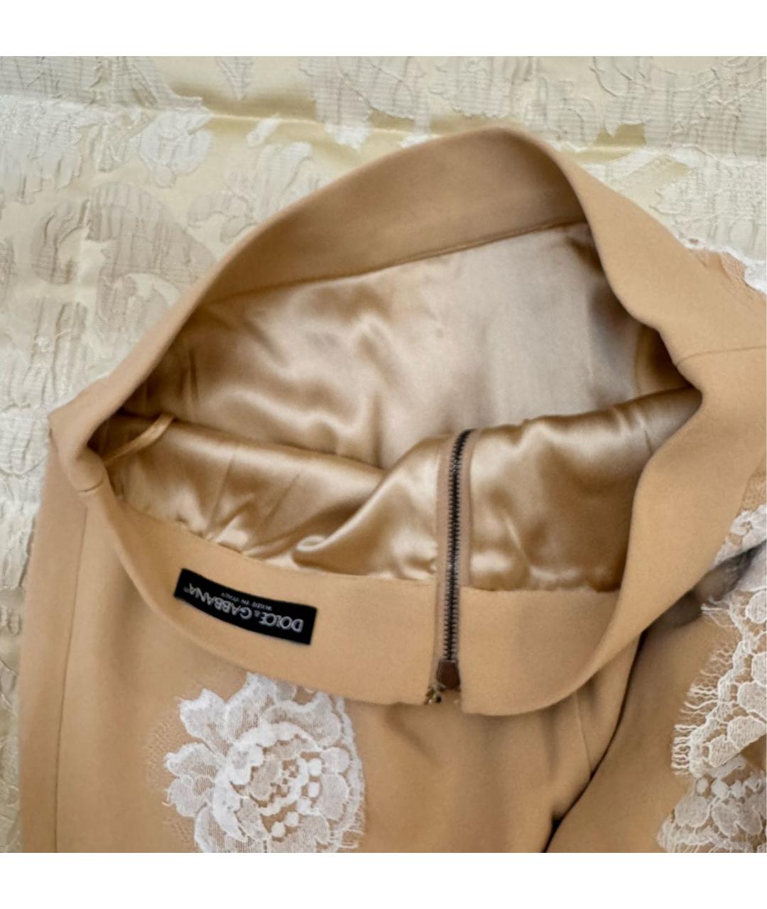 DOLCE&GABBANA Бежевая юбка миди, фото 3