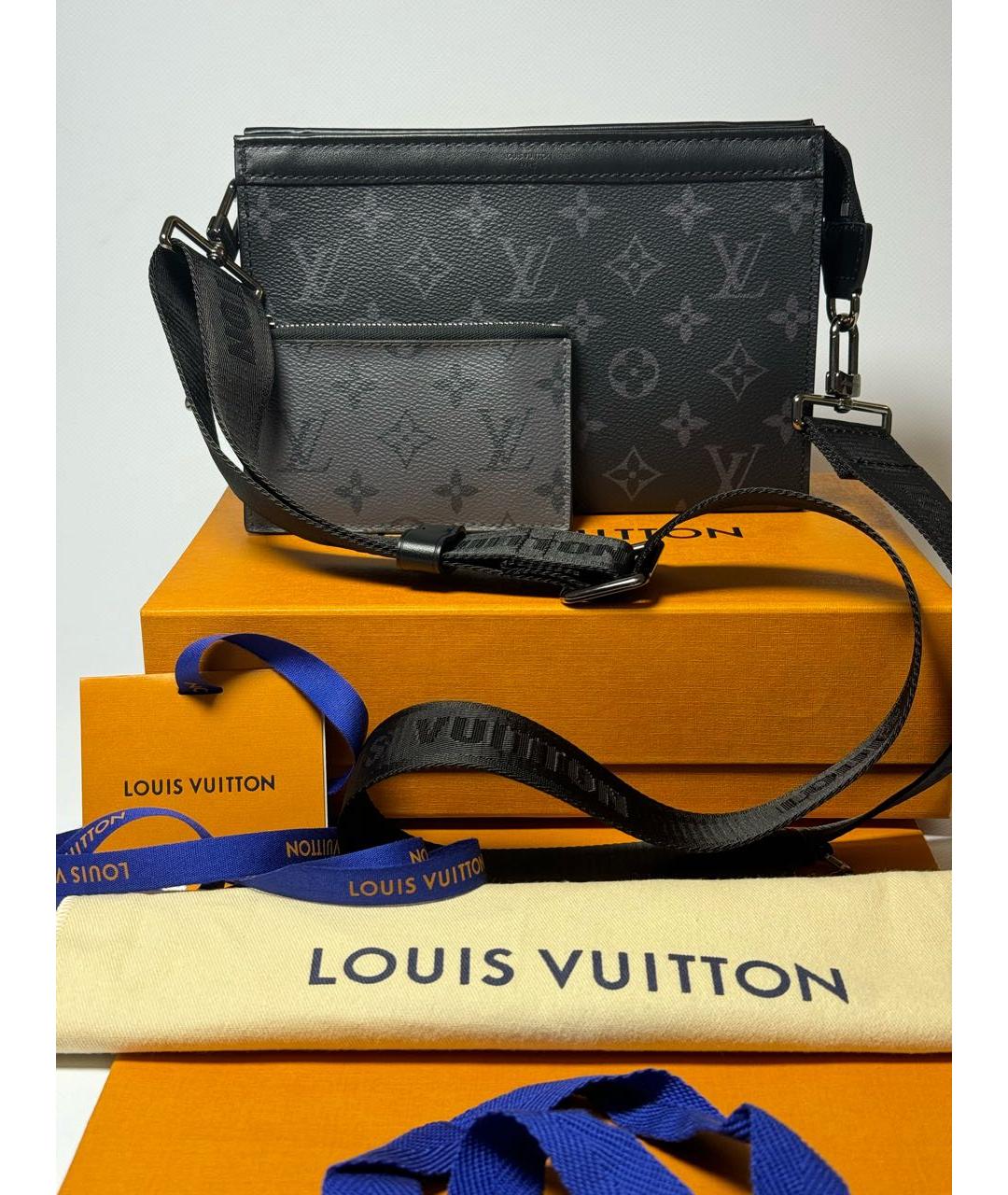 LOUIS VUITTON Антрацитовая сумка на плечо, фото 5