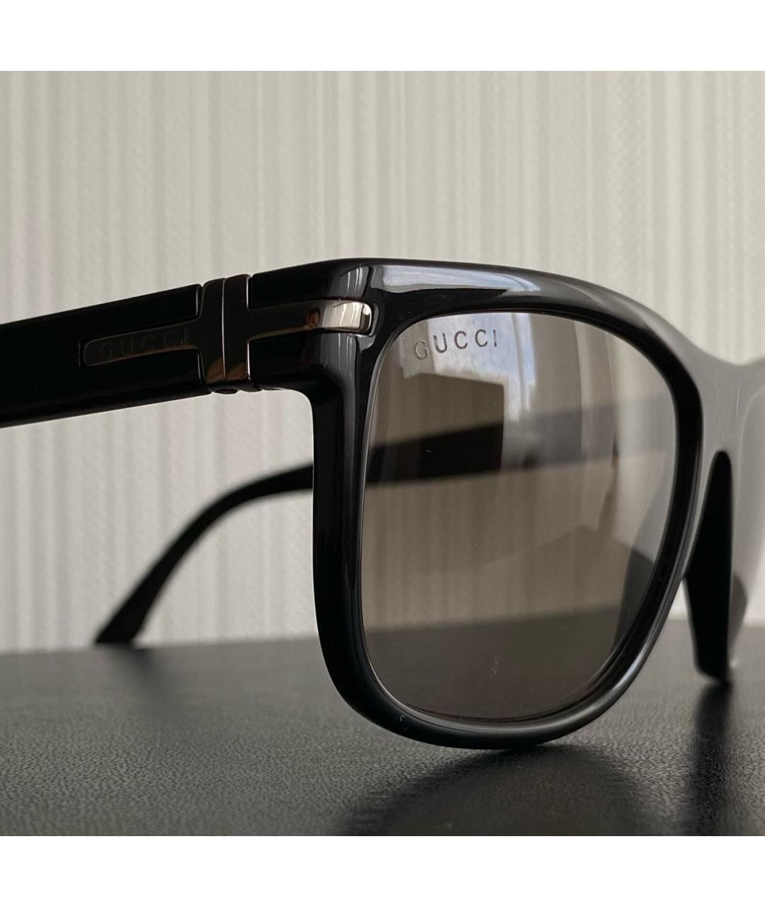 GUCCI Черные пластиковые солнцезащитные очки, фото 3
