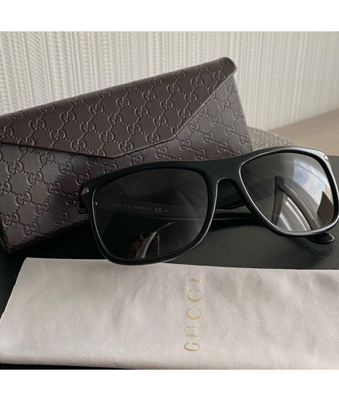 GUCCI Черные пластиковые солнцезащитные очки, фото 4