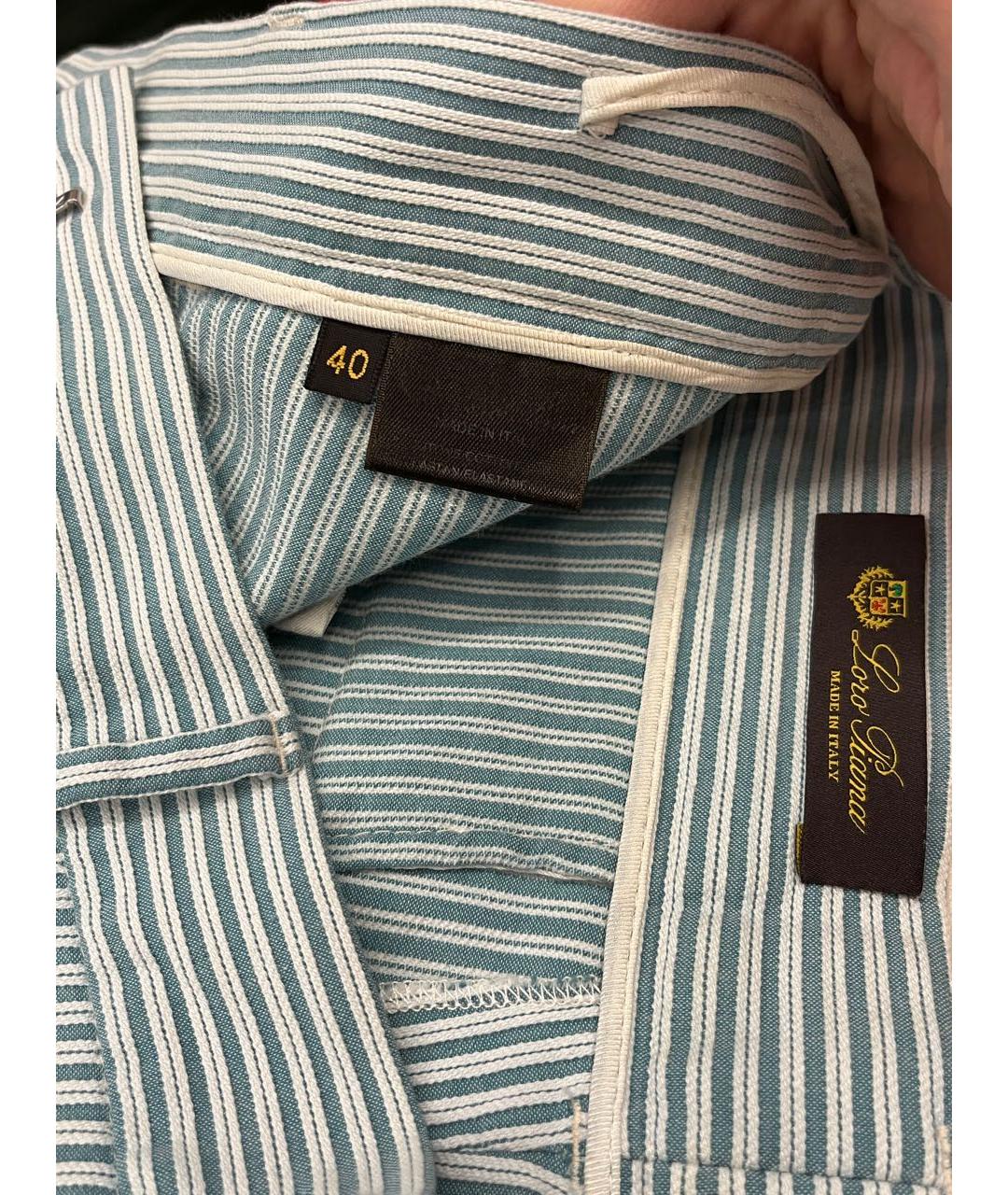 LORO PIANA Бирюзовые хлопко-эластановые шорты, фото 4