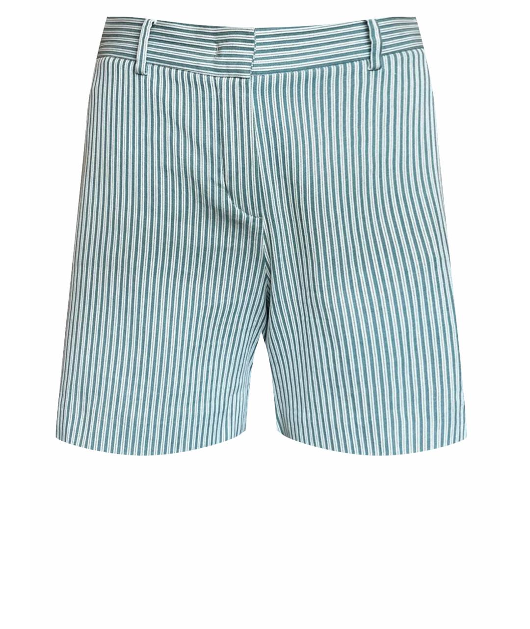LORO PIANA Бирюзовые хлопко-эластановые шорты, фото 1