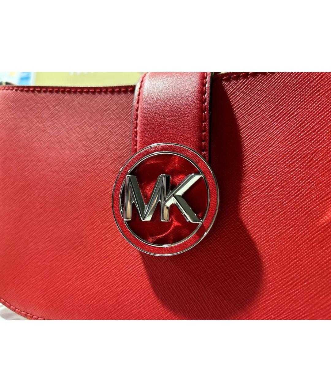 MICHAEL KORS Красная кожаная сумка через плечо, фото 2