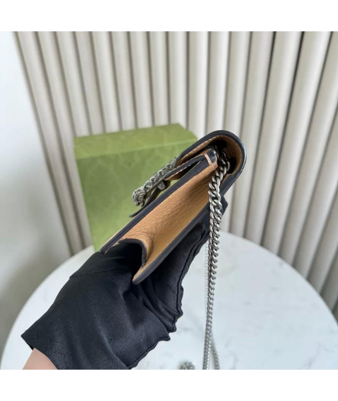 GUCCI Бежевая кожаная сумка через плечо, фото 4