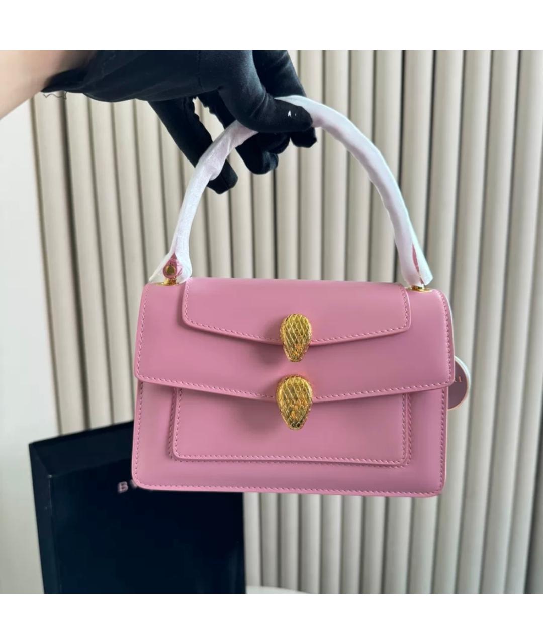 BVLGARI Розовая кожаная сумка через плечо, фото 2