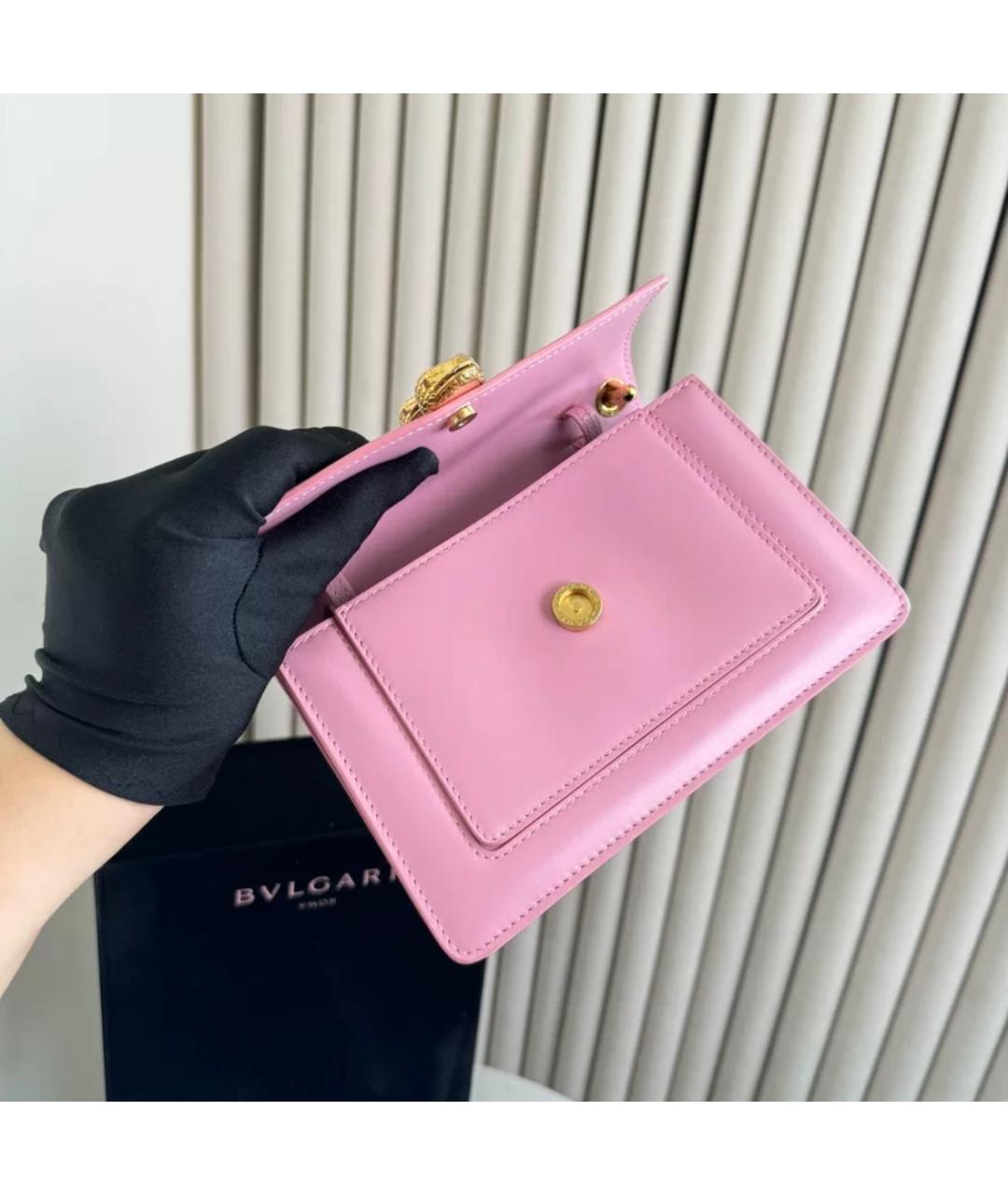 BVLGARI Розовая кожаная сумка через плечо, фото 7
