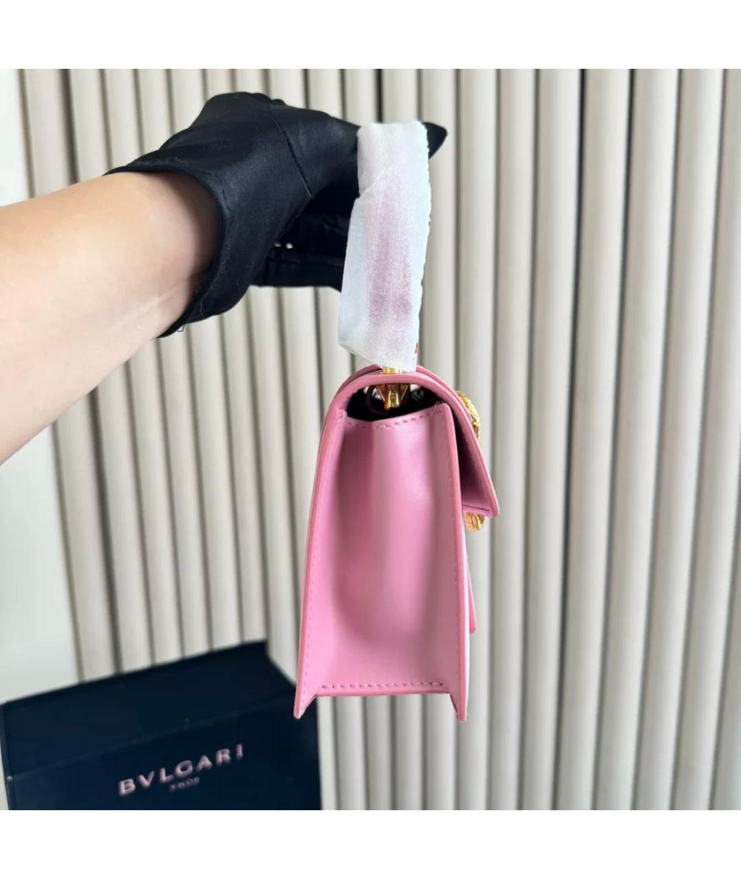 BVLGARI Розовая кожаная сумка через плечо, фото 5
