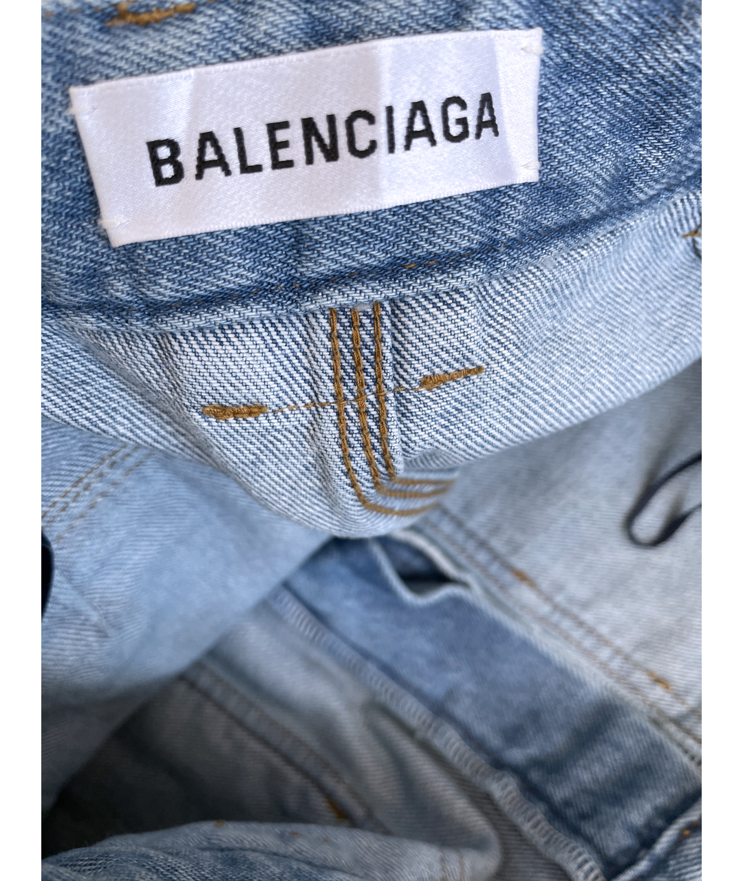 BALENCIAGA Голубые хлопковые прямые джинсы, фото 6