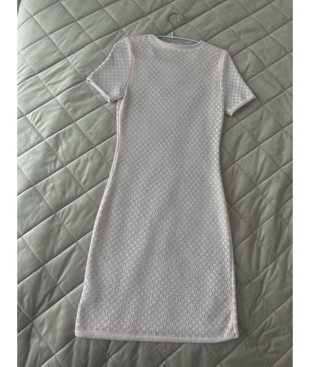 CHANEL Розовое шерстяное повседневное платье, фото 2