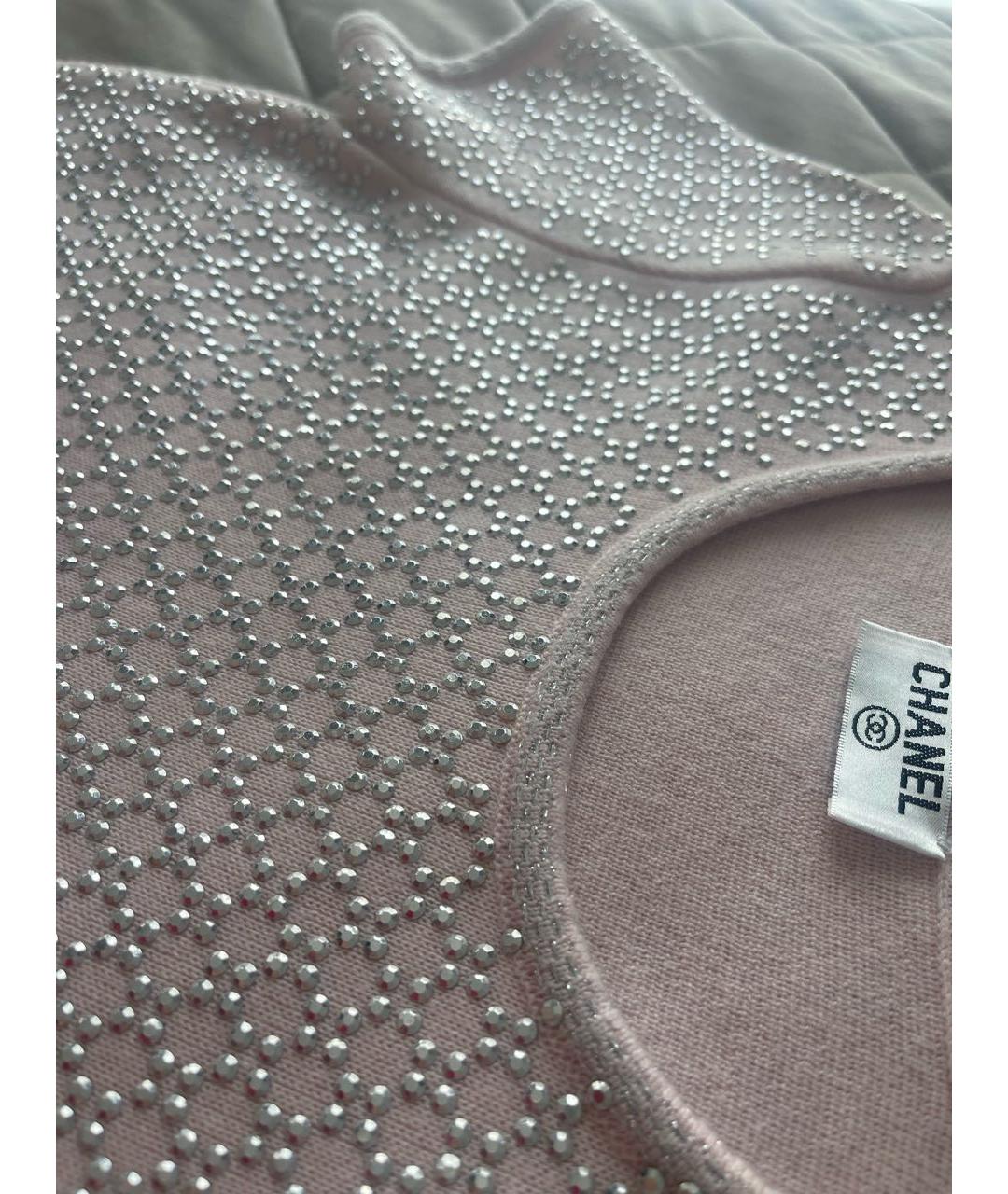 CHANEL Розовое шерстяное повседневное платье, фото 3