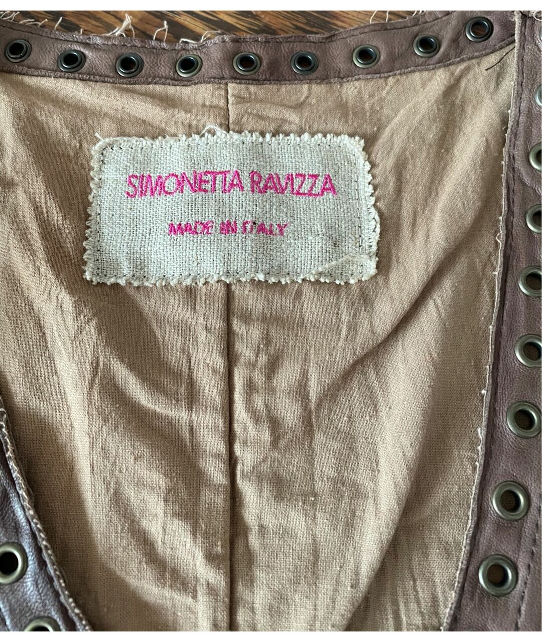 SIMONETTA RAVIZZA Коричневый кожаный жакет/пиджак, фото 3