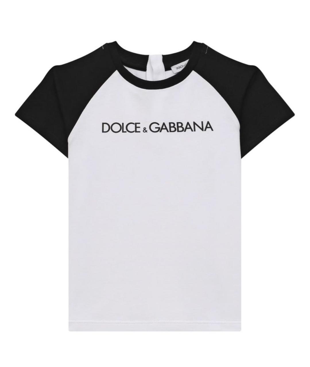 DOLCE&GABBANA Белая хлопковая детская футболка, фото 4