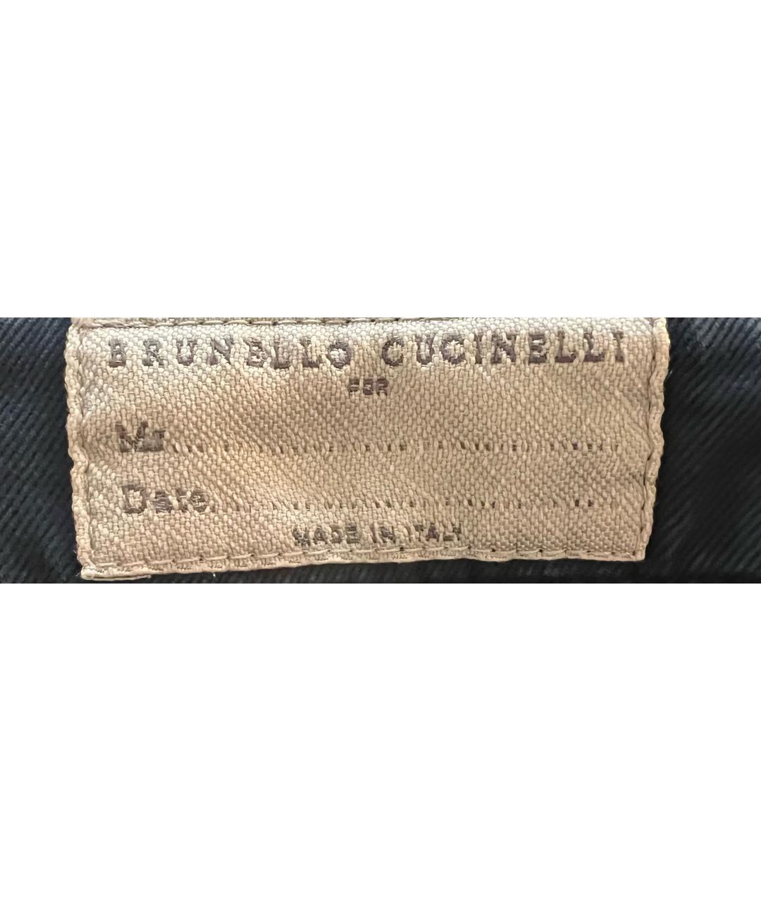 BRUNELLO CUCINELLI Темно-синие хлопковые джинсы, фото 5