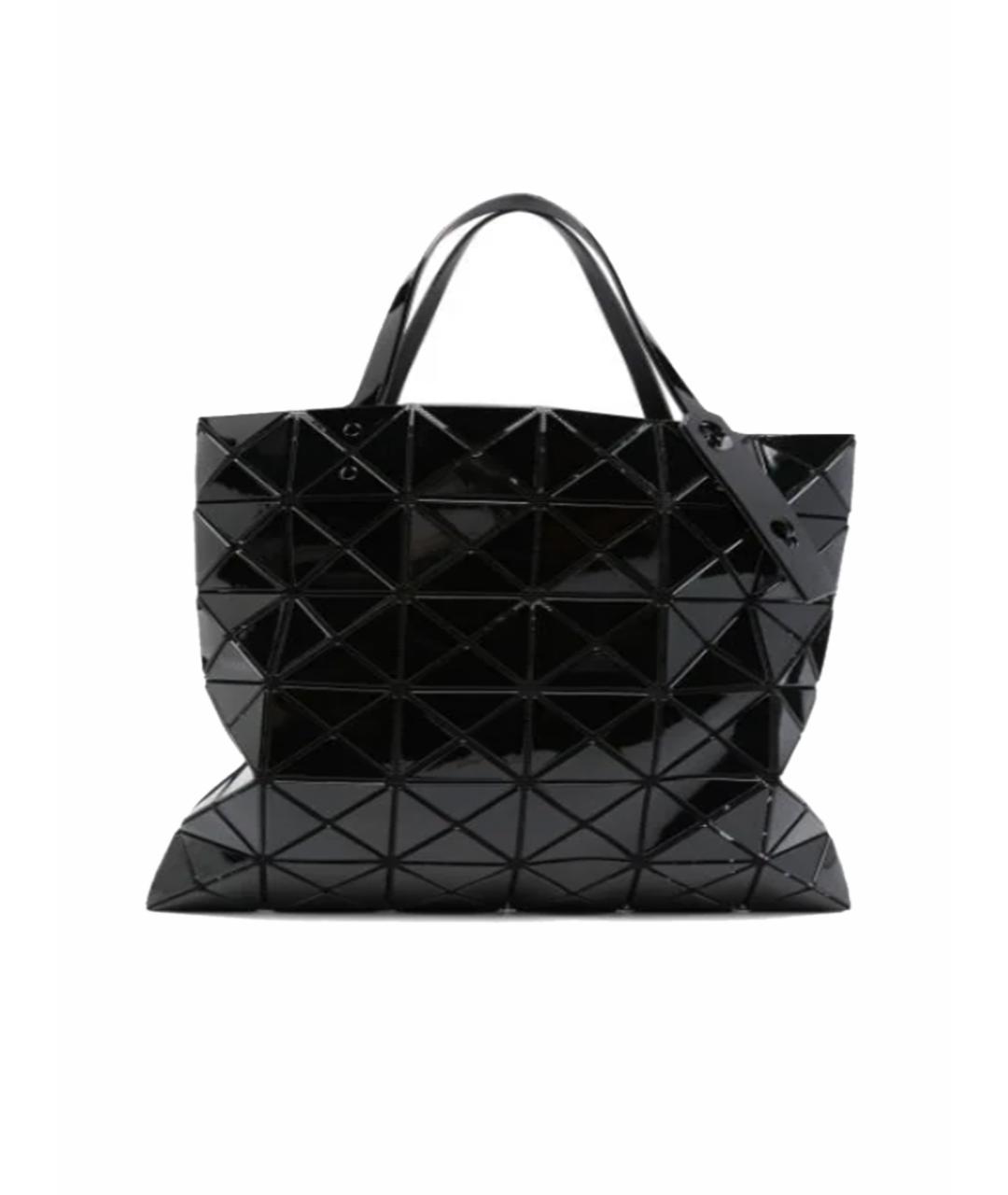 BAO BAO ISSEY MIYAKE Черная кожаная сумка с короткими ручками, фото 1