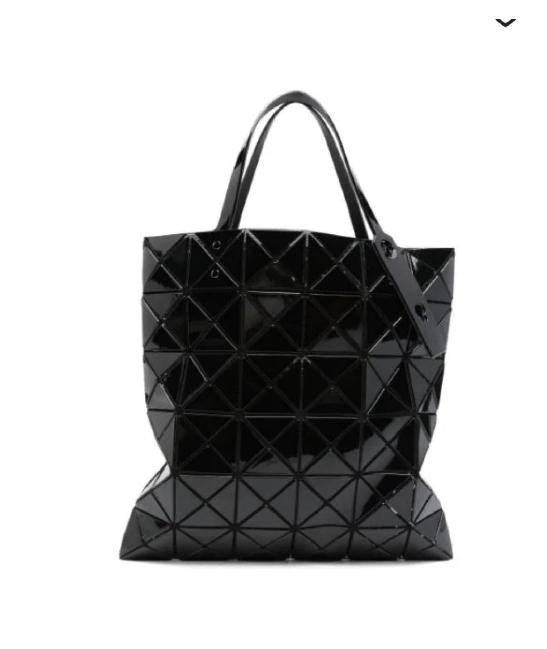 BAO BAO ISSEY MIYAKE Черная кожаная сумка с короткими ручками, фото 6