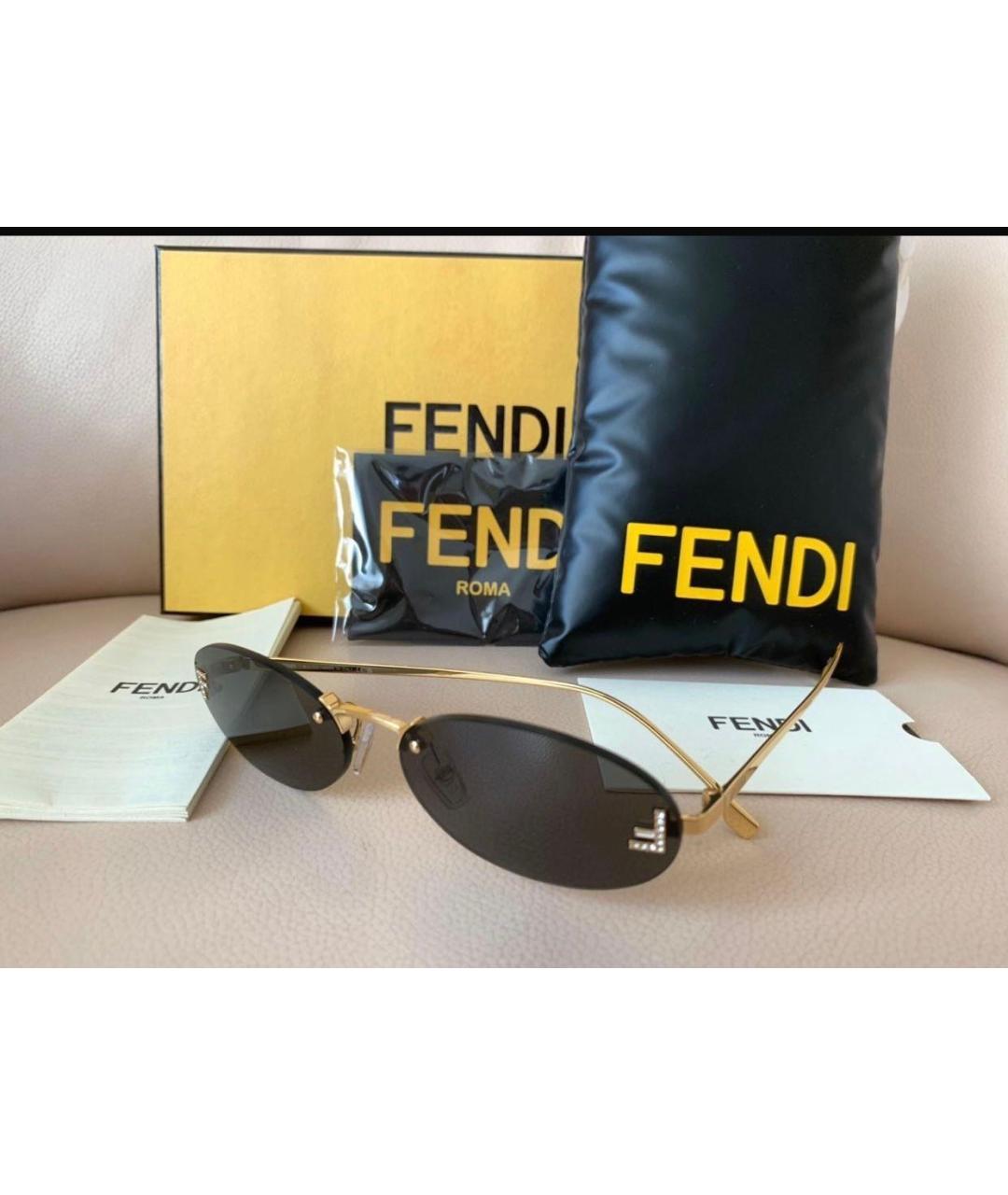 FENDI Серые металлические солнцезащитные очки, фото 2