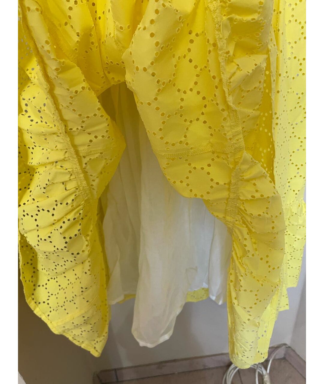 MSGM Желтый хлопковый сарафан, фото 5