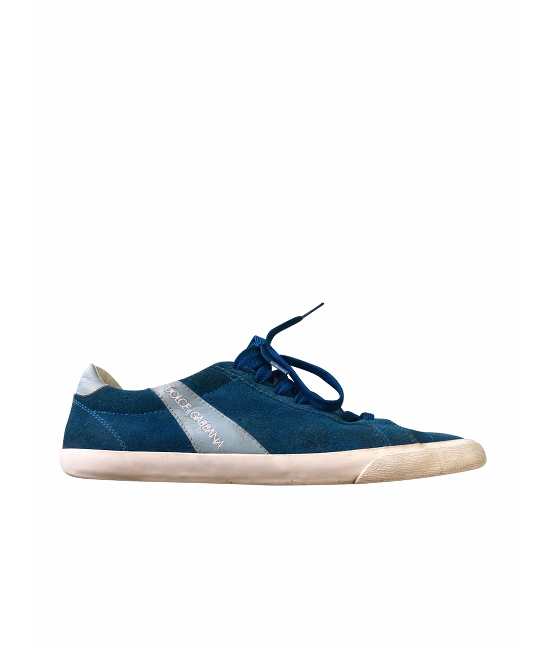 DOLCE&GABBANA Синие замшевые низкие кроссовки / кеды, фото 1